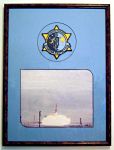 Framed Spartan patch, Sprint launch photo