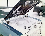 Snow packed vehicle engine